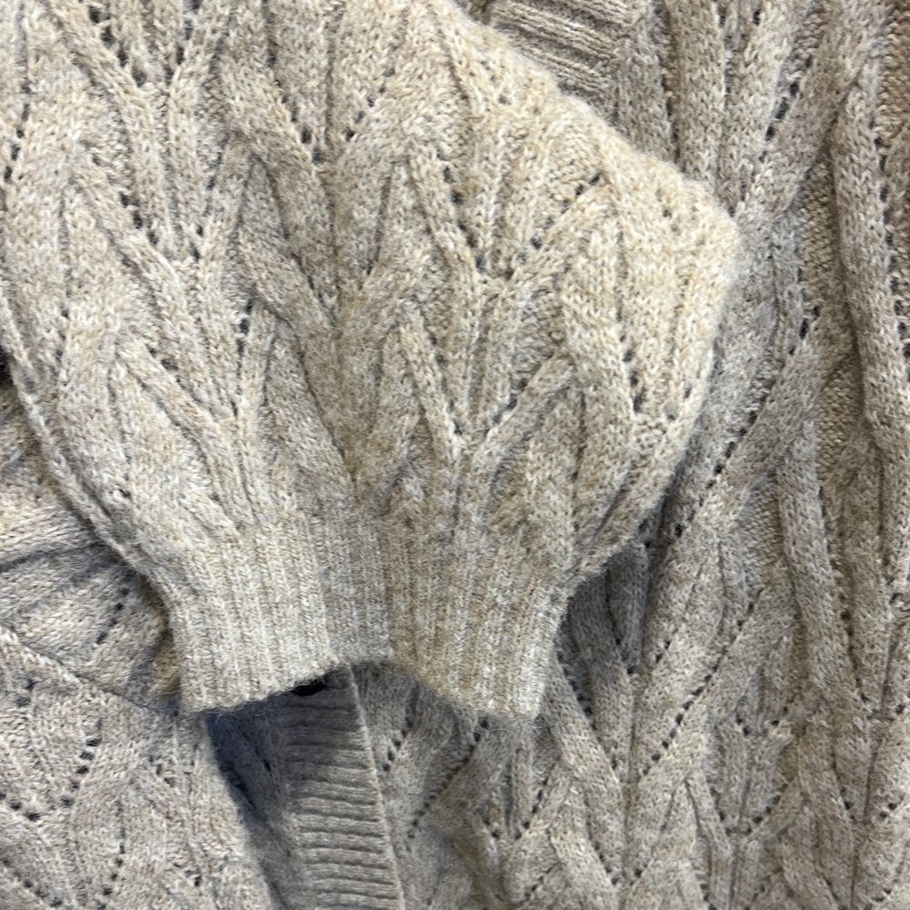 Old Navy Neutral Beige Cable-Knit Sweater Cardigan 4X - Picture 4 of 8